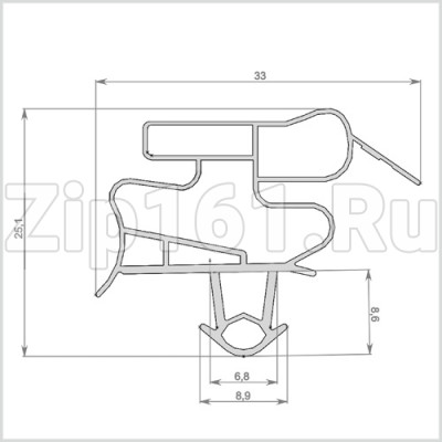 Уплотнитель холодильника 570x790мм Профиль BR
